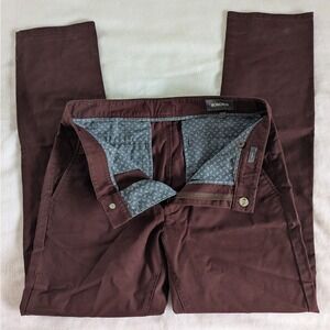 BONOBOS Tailored Fit Chinos Burgundy Pants Men's Size 31/32 Casual Dress Slacks